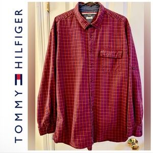 Tommy Hilfiger sz XXL Shirt, long-sleeve, button-down with roll-tab sleeves, EUC